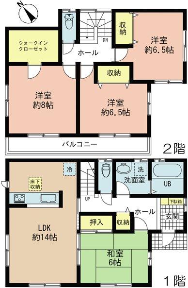 Floor plan. (4 Building), Price 23.8 million yen, 4LDK, Land area 169.65 sq m , Building area 103.51 sq m