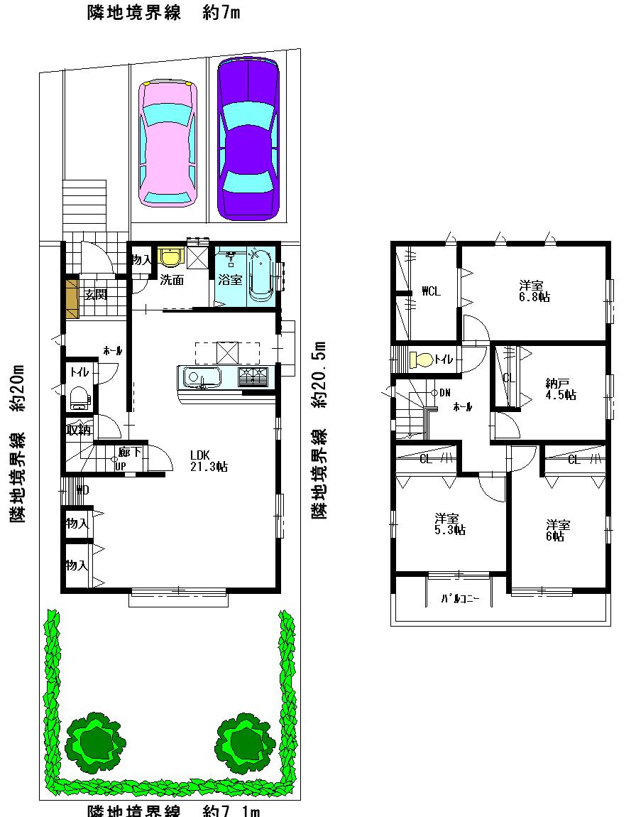 Floor plan. 28.8 million yen, 3LDK + 2S (storeroom), Land area 144.04 sq m , Building area 109.94 sq m floor plan