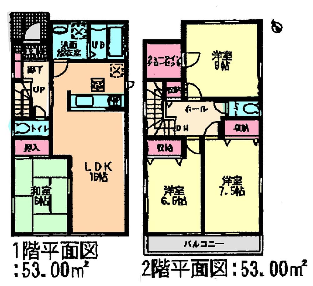 Floor plan. (3 Building), Price 29,800,000 yen, 4LDK, Land area 157.61 sq m , Building area 106 sq m