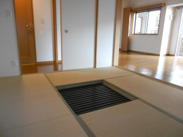 Non-living room. I photographed the Japanese-style room. The central portion (black points) is, You can set up your stand digging. There is a dedicated kotatsu desk.  ※ Second floor only.