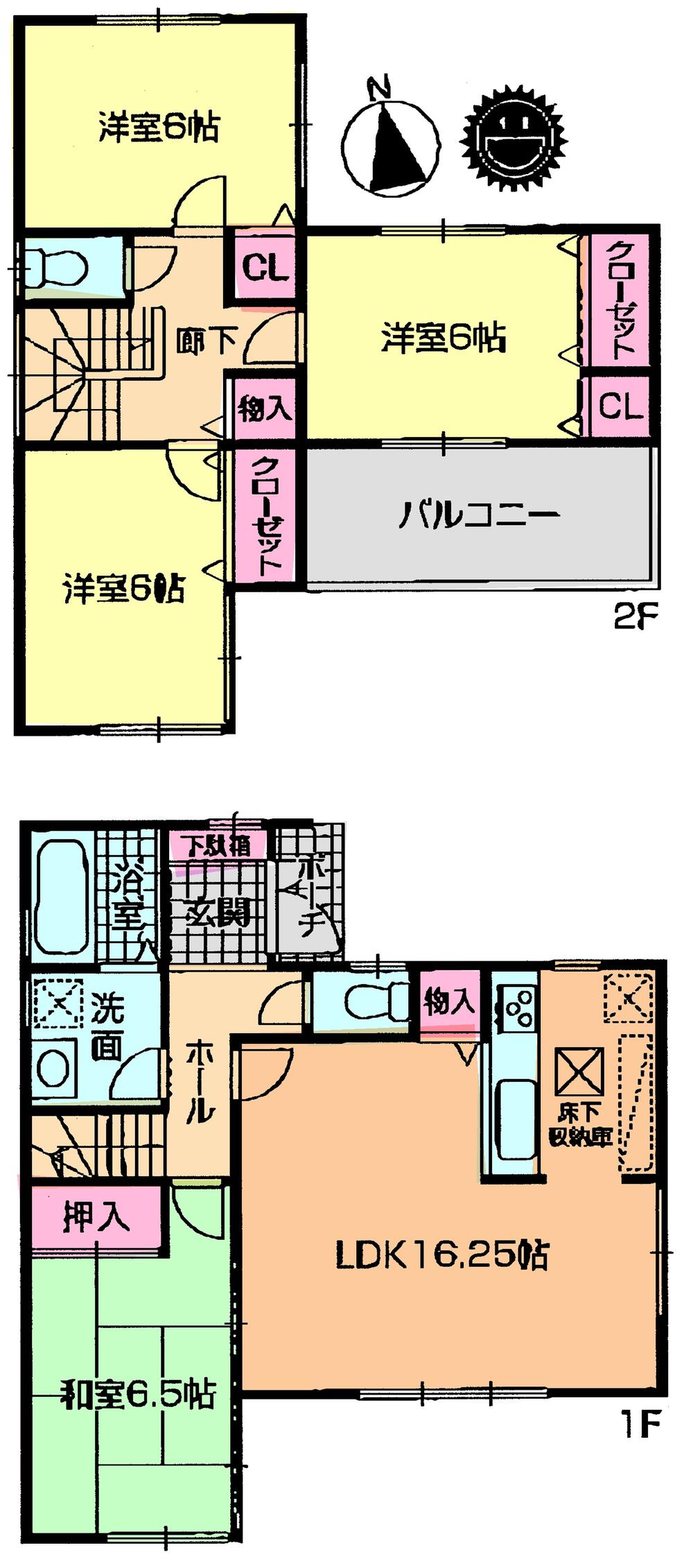 Floor plan. (Building 2), Price 26,800,000 yen, 4LDK, Land area 105.15 sq m , Building area 97.2 sq m