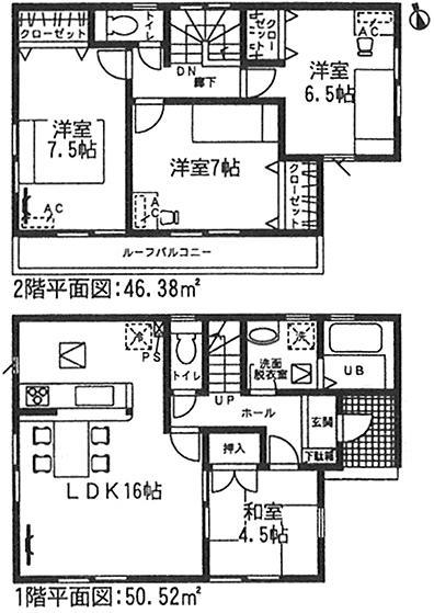 Floor plan. 22,900,000 yen, 4LDK, Land area 221.12 sq m , Building area 96.9 sq m