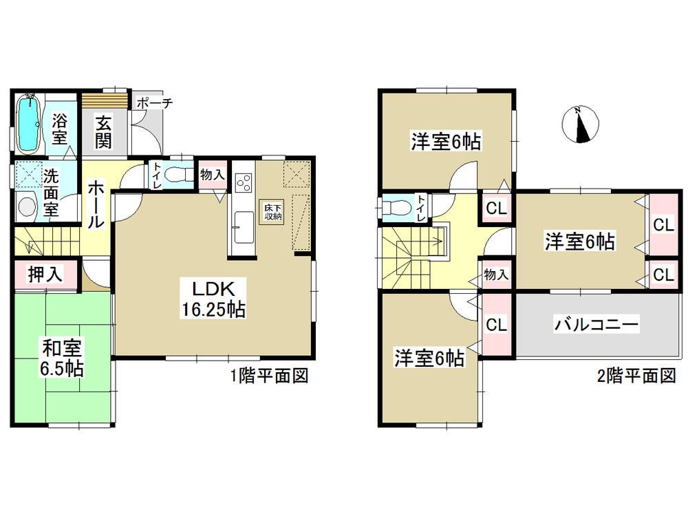 Floor plan. (Building 2), Price 26,800,000 yen, 4LDK, Land area 105.15 sq m , Building area 97.2 sq m