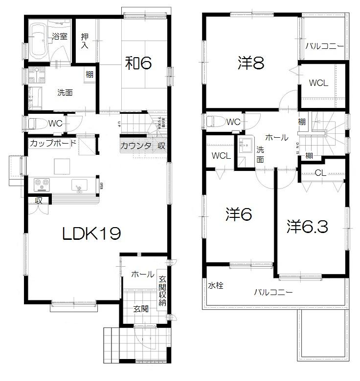Floor plan. (B), Price 34,800,000 yen, 4LDK, Land area 142.41 sq m , Building area 111.38 sq m