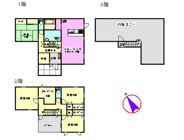 Floor plan. 44,800,000 yen, 5LDK + S (storeroom), Land area 201.12 sq m , Building area 130.76 sq m