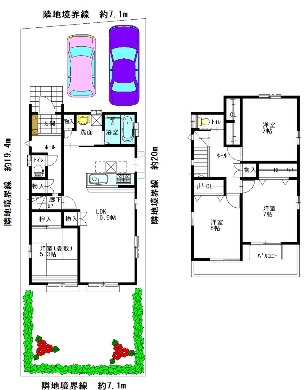 Floor plan. 28,300,000 yen, 4LDK, Land area 141.12 sq m , Building area 105.8 sq m floor plan