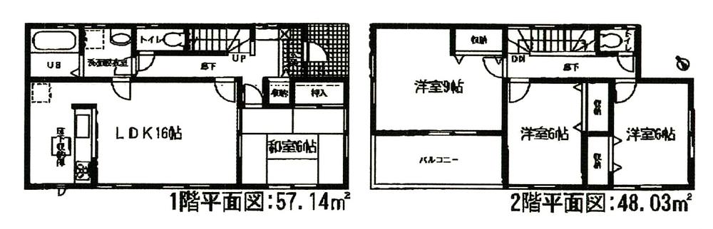 Floor plan. (1 Building), Price 26,800,000 yen, 4LDK, Land area 149.12 sq m , Building area 105.17 sq m