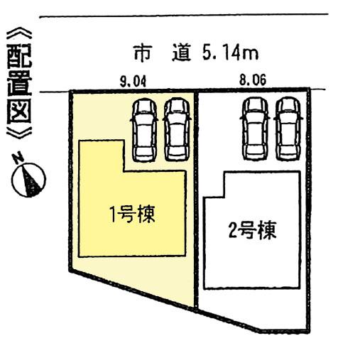 Compartment figure. 22,900,000 yen, 4LDK, Land area 125 sq m , Building area 98.96 sq m parallel parking two cars Allowed! 