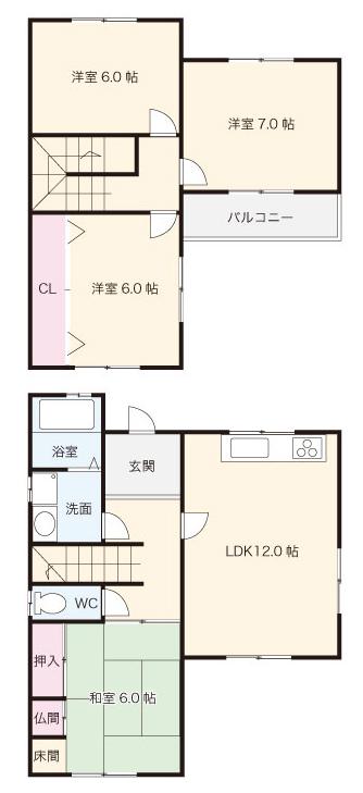 Floor plan. 17.8 million yen, 4LDK, Land area 121.13 sq m , Two building area 92.72 sq m parking space