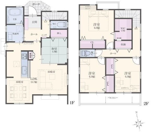 Floor plan. LED down light of all the living room will be healed in the cozy brightness. 