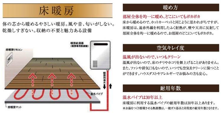 Other. Friendly heating to warm from the core of the floor heating body. Kazeyaoto, It does not smell. Not too dry. Unnecessary and attractive facilities of the storage ※ Image