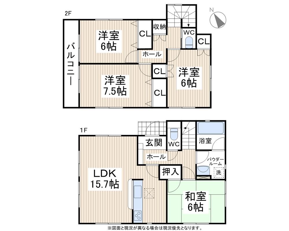 Floor plan. 18,800,000 yen, 4LDK, Land area 134.94 sq m , Overflowing building area 95.98 sq m usability, We prepared a highly functional PLAN.