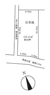 Compartment figure. Land price 14,880,000 yen, Land area 172.11 sq m