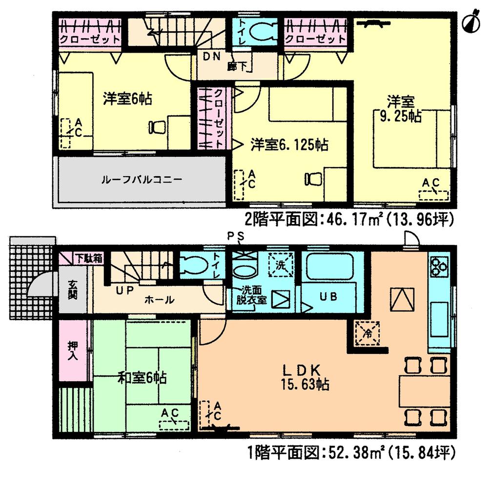 Floor plan. (Building 2), Price 21.9 million yen, 4LDK, Land area 154.94 sq m , Building area 98.55 sq m