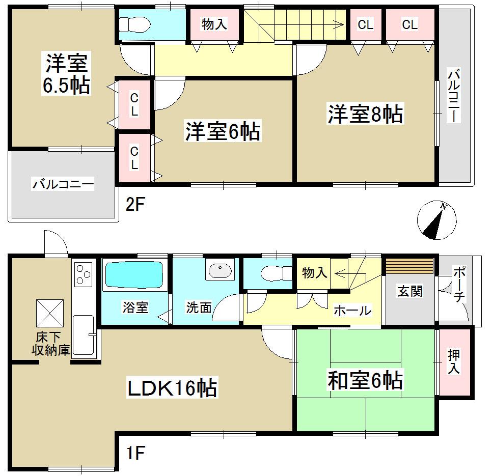 Floor plan. 24,800,000 yen, 4LDK, Land area 133.49 sq m , Building area 98.82 sq m