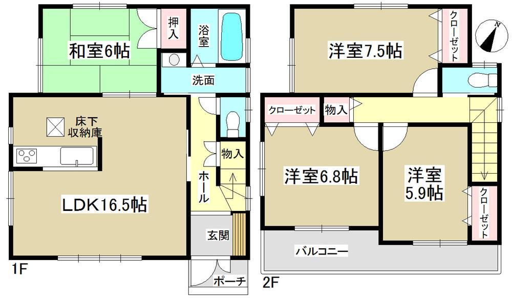 Floor plan. 2 Building floor plan 4LDK! 