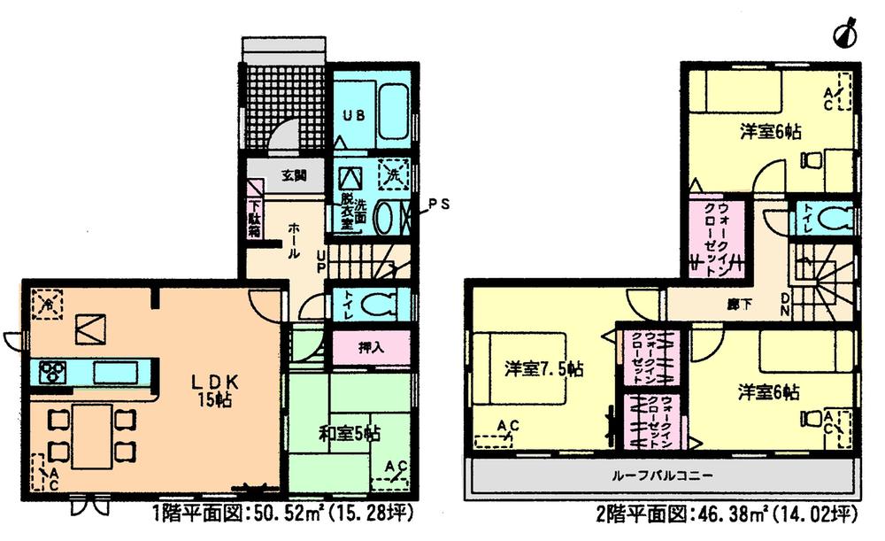 Floor plan. (1 Building), Price 23,900,000 yen, 4LDK, Land area 135 sq m , Building area 96.9 sq m