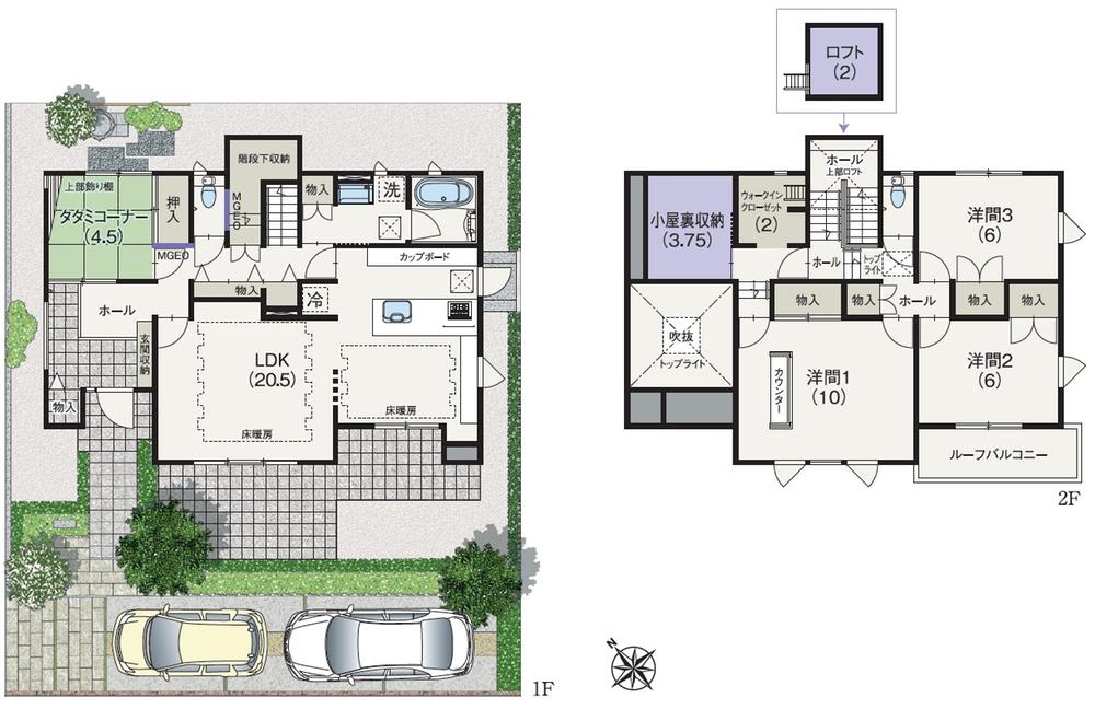 Floor plan. (No. 8 locations), Price 52,500,000 yen, 4LDK+2S, Land area 224.74 sq m , Building area 132.5 sq m