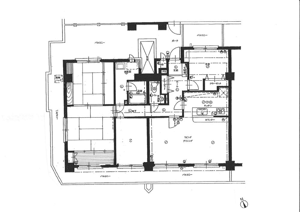 Floor plan. 4LDK, Price 14.8 million yen, The area occupied 100.8 sq m , Balcony area 29.2 sq m