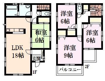 Floor plan. 27,800,000 yen, 4LDK, Land area 171.27 sq m , Building area 106 sq m