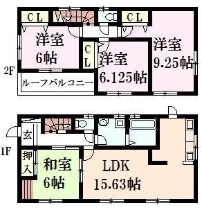 Floor plan. 22,900,000 yen, 4LDK, Land area 154.94 sq m , Building area 98.55 sq m
