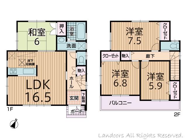 Floor plan. 22,800,000 yen, 4LDK, Land area 146.82 sq m , Building area 98.82 sq m floor plan