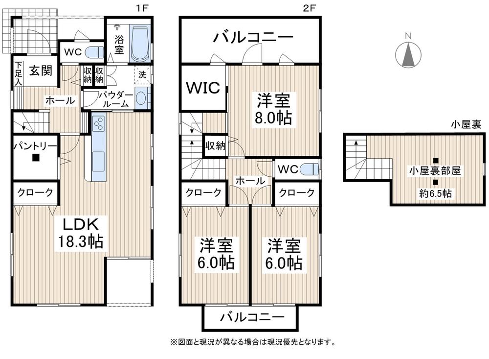 Floor plan. 28 million yen, 3LDK + S (storeroom), Land area 149.73 sq m , Building area 101.36 sq m   ・ A FIX has been staircase With the "Loft" (Loft represents the attic storage)  ・ LDK "18 Pledge than" enjoy the comfort of space