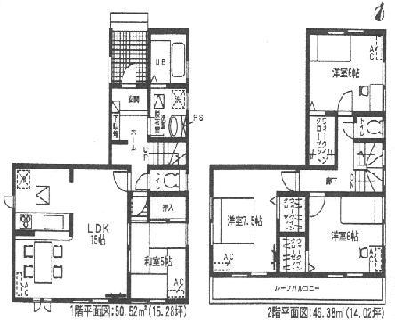 Floor plan. (1 Building), Price 26,800,000 yen, 4LDK, Land area 135 sq m , Building area 96.9 sq m