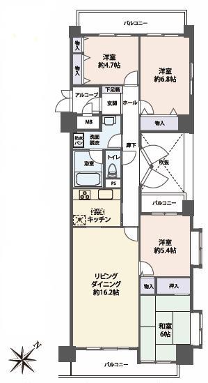 Floor plan. 4LDK, Price 14.8 million yen, Occupied area 83.84 sq m , Balcony area 15.52 sq m   ■ 4LDK: Southeast Corner Room + three-sided lighting ☆