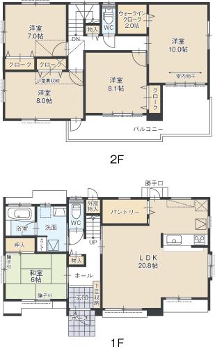 Floor plan. (C Building), Price 29,800,000 yen, 5LDK, Land area 188.16 sq m , Building area 142.04 sq m
