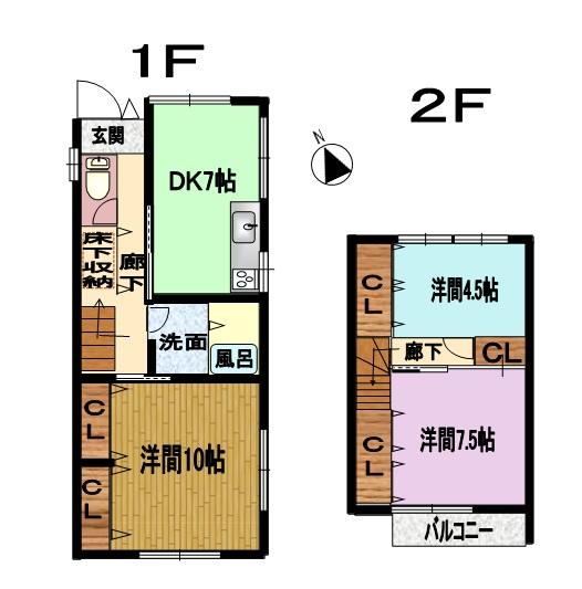 Floor plan. 8.9 million yen, 3DK, Land area 82.26 sq m , Building area 85.28 sq m