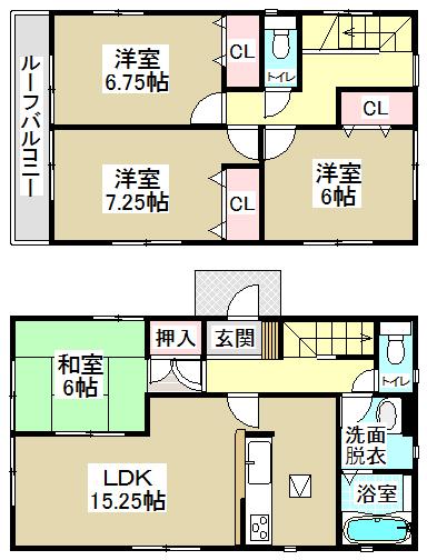 Floor plan. 33,800,000 yen, 4LDK, Land area 126.7 sq m , Building area 99.39 sq m