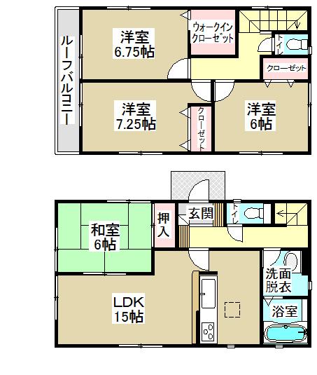 Floor plan. 33,800,000 yen, 4LDK, Land area 127.55 sq m , Building area 99.39 sq m