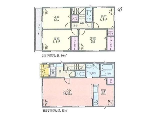 Floor plan. 26,900,000 yen, 3LDK+S, Land area 150.12 sq m , Building area 94.77 sq m