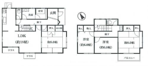 Floor plan. 31,800,000 yen, 4LDK, Land area 200.96 sq m , Building area 112.61 sq m