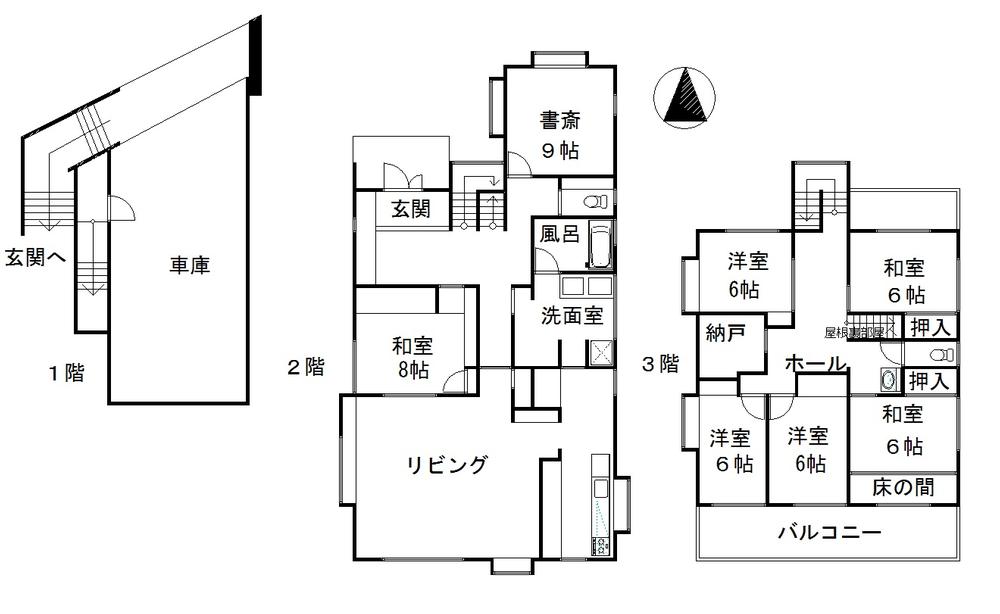 Floor plan. 39,800,000 yen, 7LDK + S (storeroom), Land area 346.42 sq m , Building area 251.64 sq m