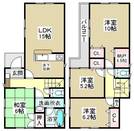 Floor plan. (3 Building), Price 28,900,000 yen, 4LDK+S, Land area 133.66 sq m , Building area 97.6 sq m