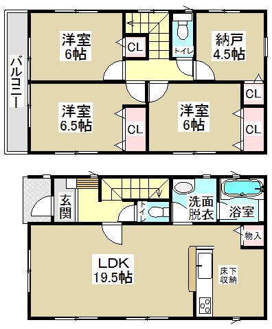 Floor plan. (5 Building), Price 26,900,000 yen, 3LDK+S, Land area 150.12 sq m , Building area 94.77 sq m