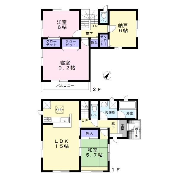 Floor plan. (1 Building), Price 30,900,000 yen, 4LDK, Land area 120.86 sq m , Building area 96.38 sq m