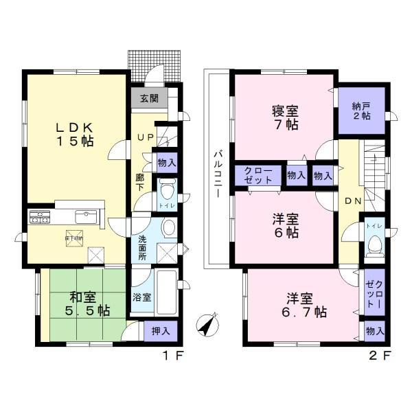 Floor plan. (Building 2), Price 28,900,000 yen, 4LDK, Land area 120.02 sq m , Building area 97.6 sq m
