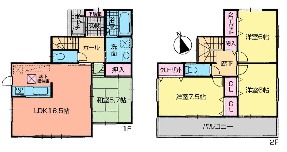 Floor plan. 31,800,000 yen, 4LDK, Land area 186.79 sq m , Building area 98.41 sq m