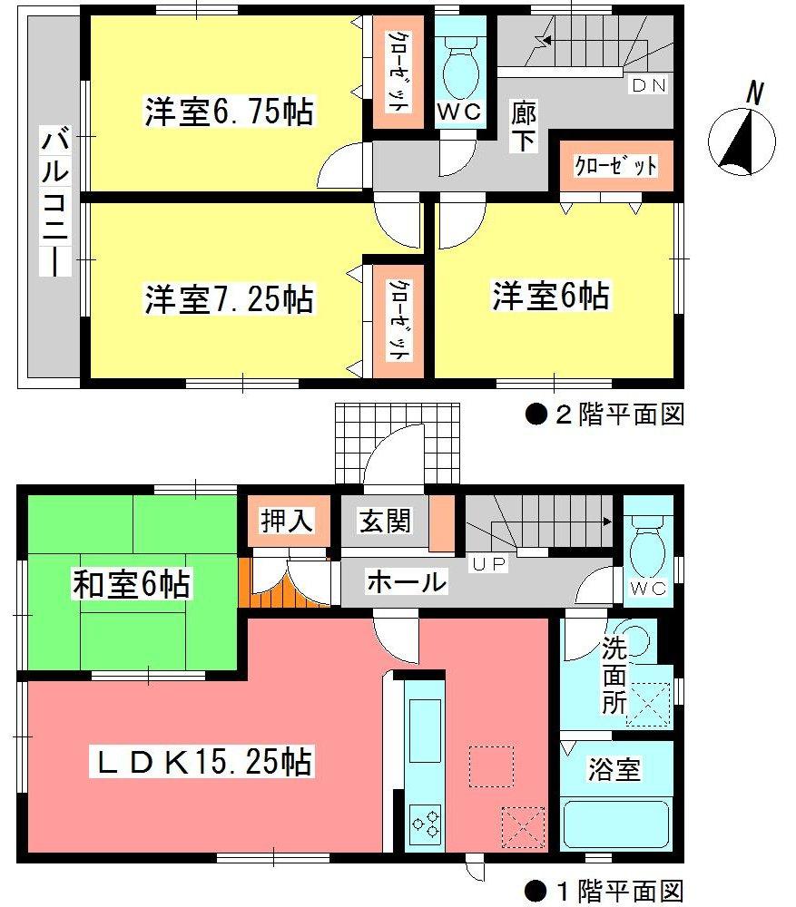 Floor plan. (1 Building), Price 33,800,000 yen, 4LDK, Land area 126.7 sq m , Building area 99.39 sq m