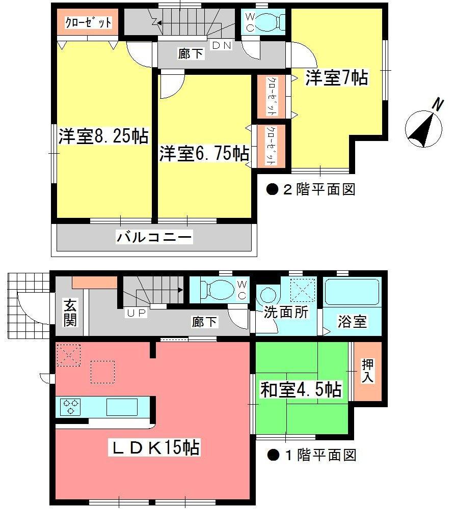 Floor plan. (3 Building), Price 33,800,000 yen, 4LDK, Land area 151.15 sq m , Building area 98.55 sq m