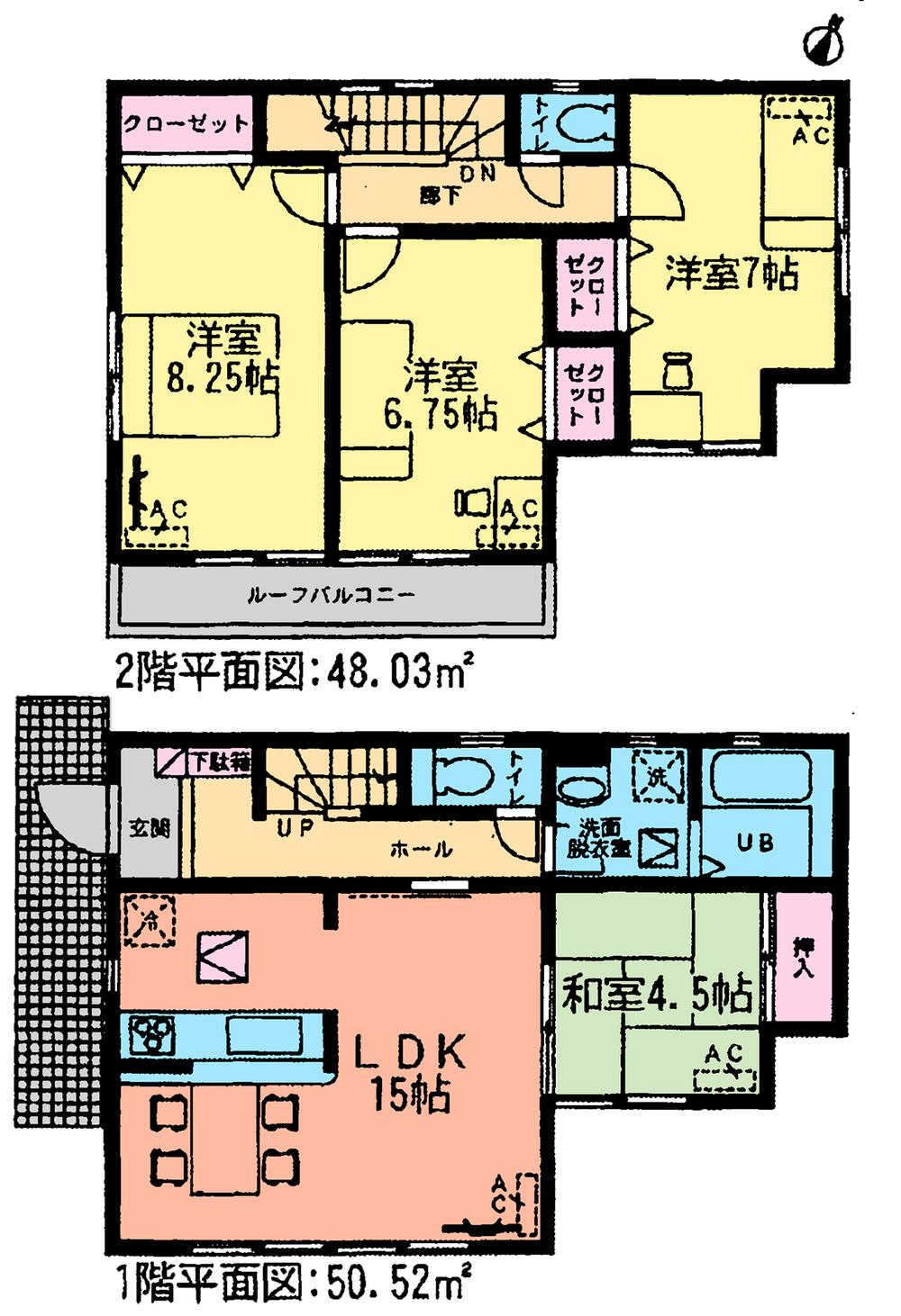 Floor plan. (3 Building), Price 33,800,000 yen, 4LDK, Land area 151.15 sq m , Building area 98.55 sq m
