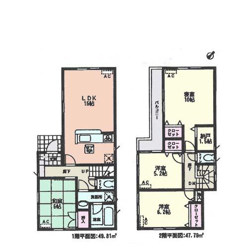 Floor plan. (3 Building), Price 28,900,000 yen, 4LDK+S, Land area 133.66 sq m , Building area 97.6 sq m