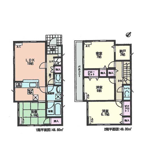 Floor plan. (4 Building), Price 29,800,000 yen, 4LDK+S, Land area 139.94 sq m , Building area 97.6 sq m