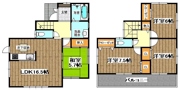 Floor plan. (No. 1 point), Price 31,800,000 yen, 4LDK, Land area 188.07 sq m , Building area 98.41 sq m