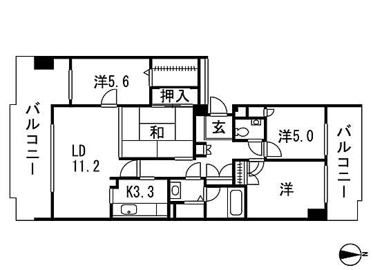 Floor plan. 4LDK, Price 16.8 million yen, Occupied area 90.02 sq m , Balcony area 25.29 sq m