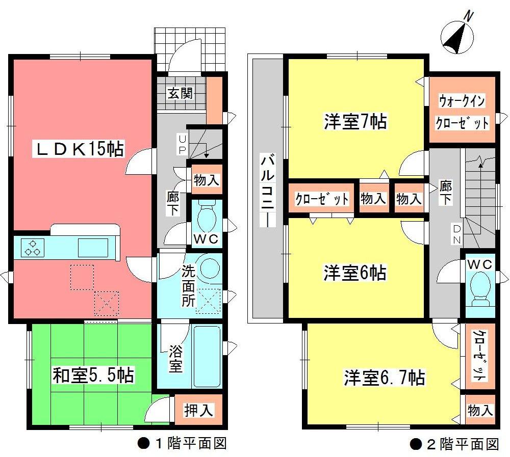 Floor plan. (Building 2), Price 28,900,000 yen, 4LDK, Land area 120.02 sq m , Building area 97.6 sq m