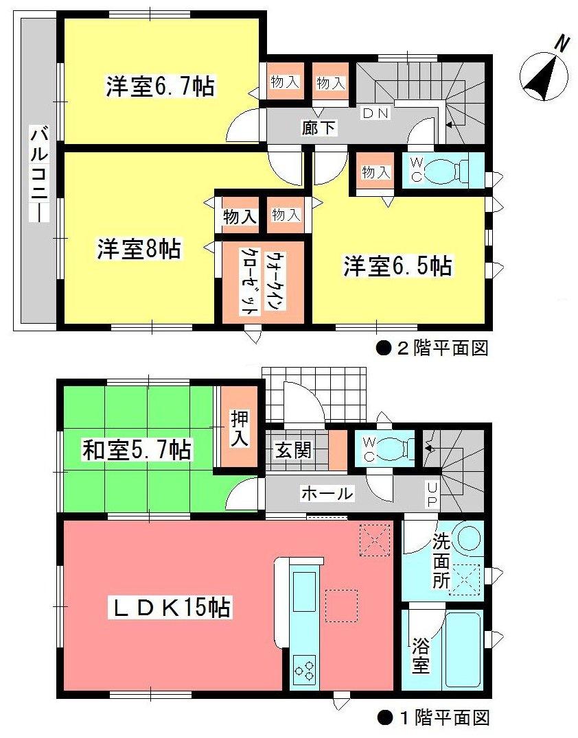Floor plan. (6 Building), Price 29,900,000 yen, 4LDK, Land area 130.38 sq m , Building area 98.81 sq m